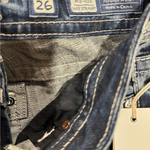 Miss Me Womens Jeans Mid Rise Easy Straight Size 26 Distressed - Picture 5 of 10